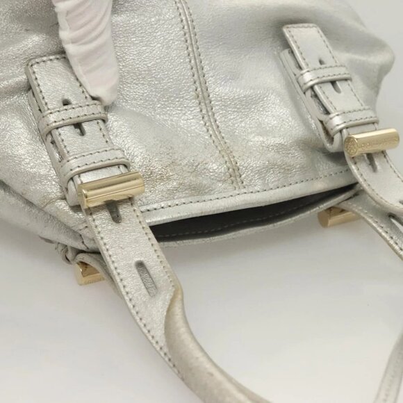 Jimmy Choo Shoulder Bag Leather Silver Gold Auth BA3827 - Picture 7 of 16